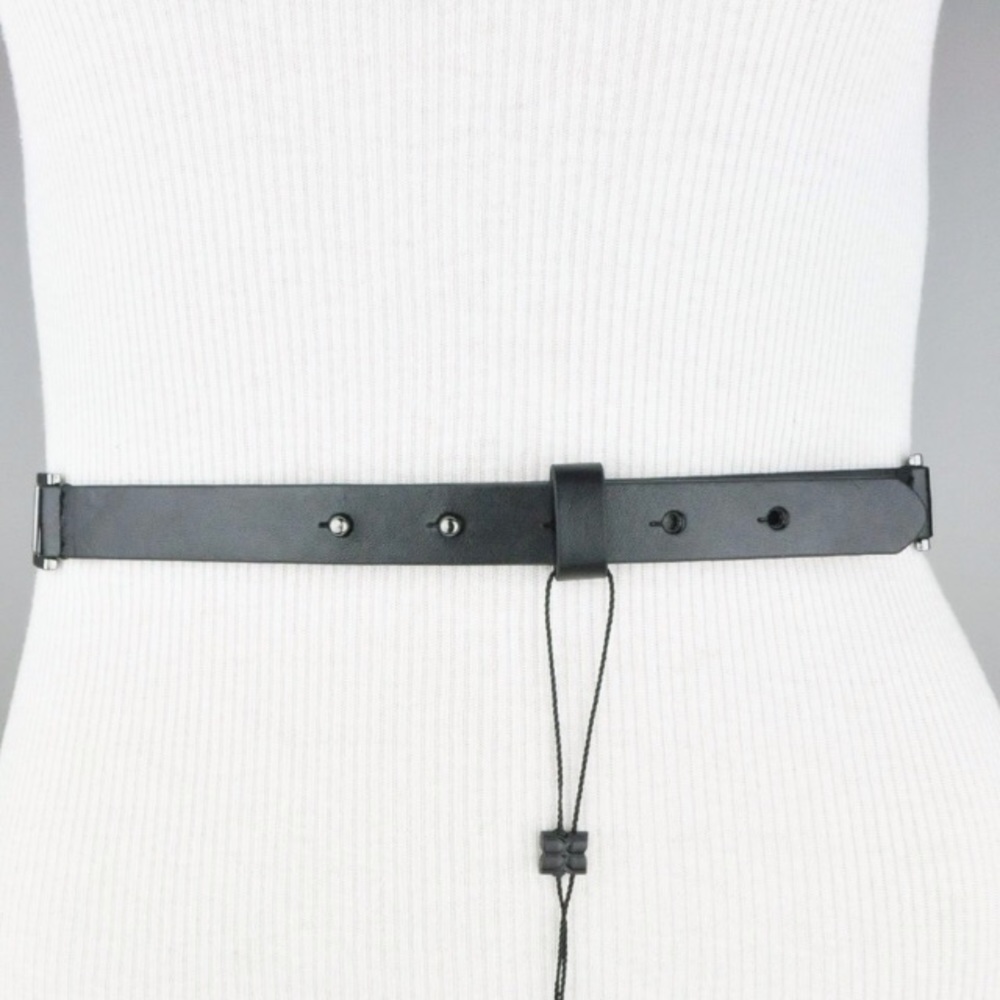BCBG MAXAZRIA BELT BLACK SIDE CHAIN VEGAN LEATHER